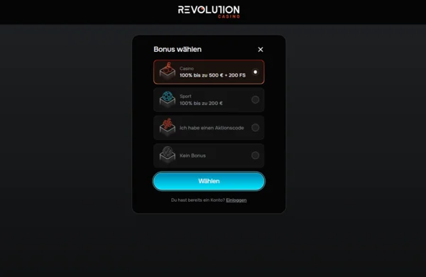 revolution casino no deposit bonus